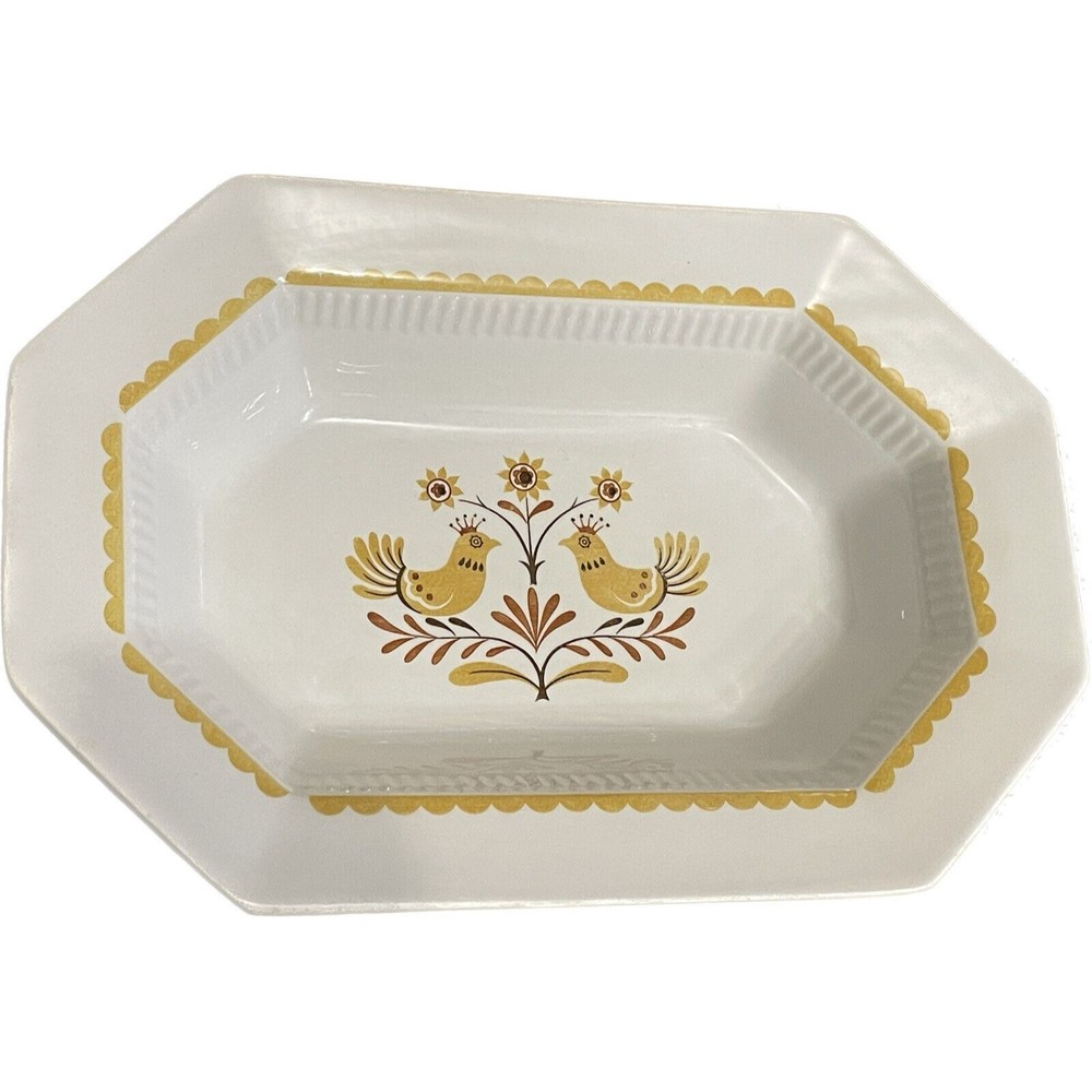 Independece Ironstone Castleton Felicity Small Serving Platter Yellow  Japan Vtg